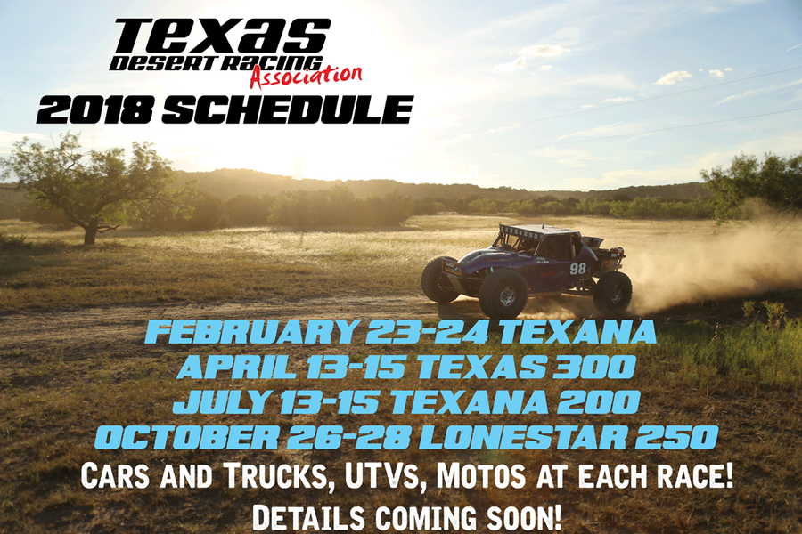 Texas Desert Racing - Race Schedule for 2018