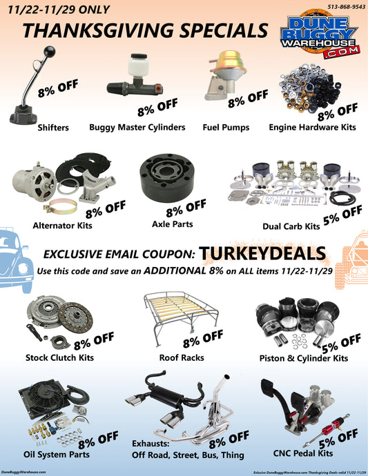 13 Sweet Dune Buggy and VW Parts Deals for Black Friday and Cyber Monday