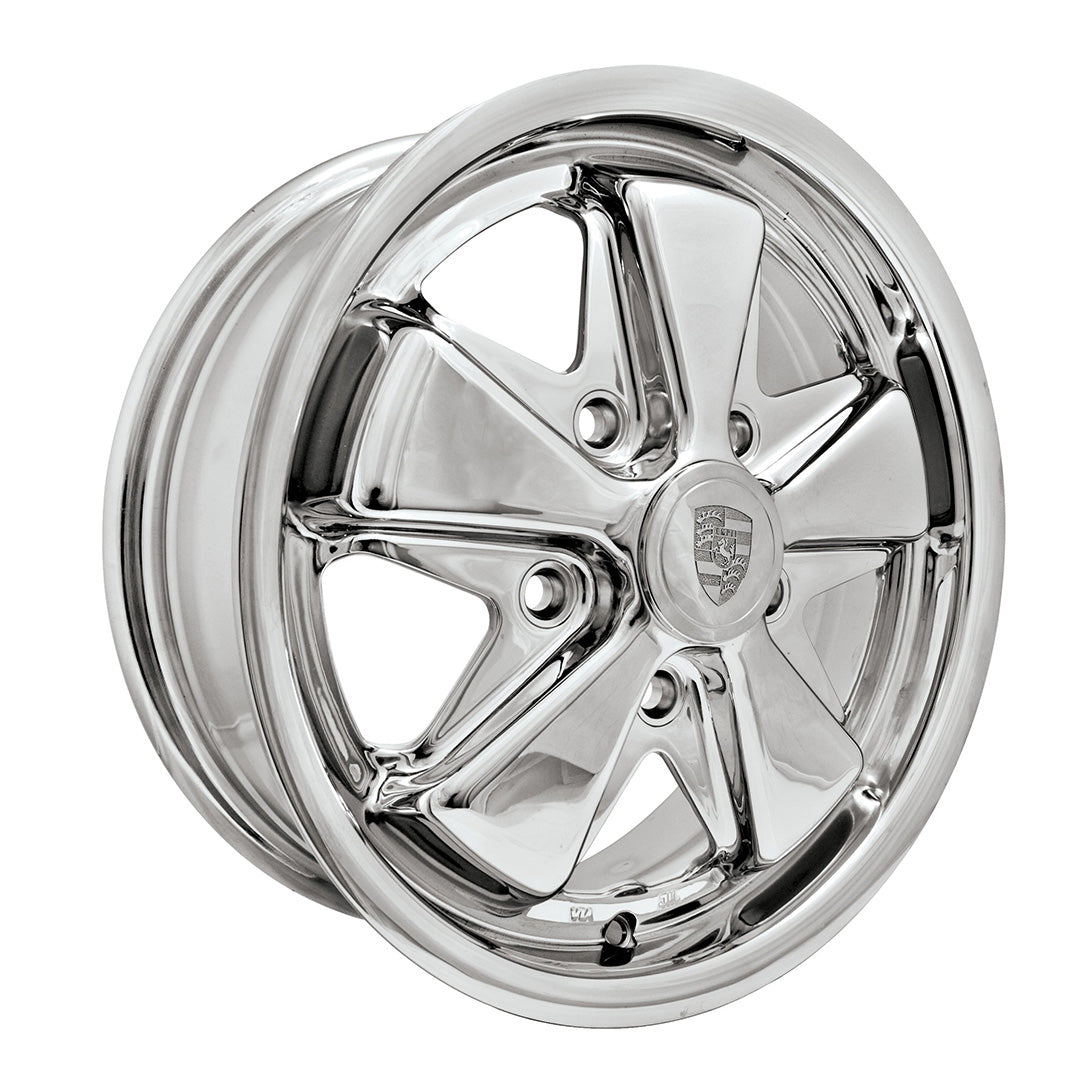 Empi Chrome 911 Fuchs Style Wheel 5x130mm Ball Seat 15x5.5 Inch - Each - 9679