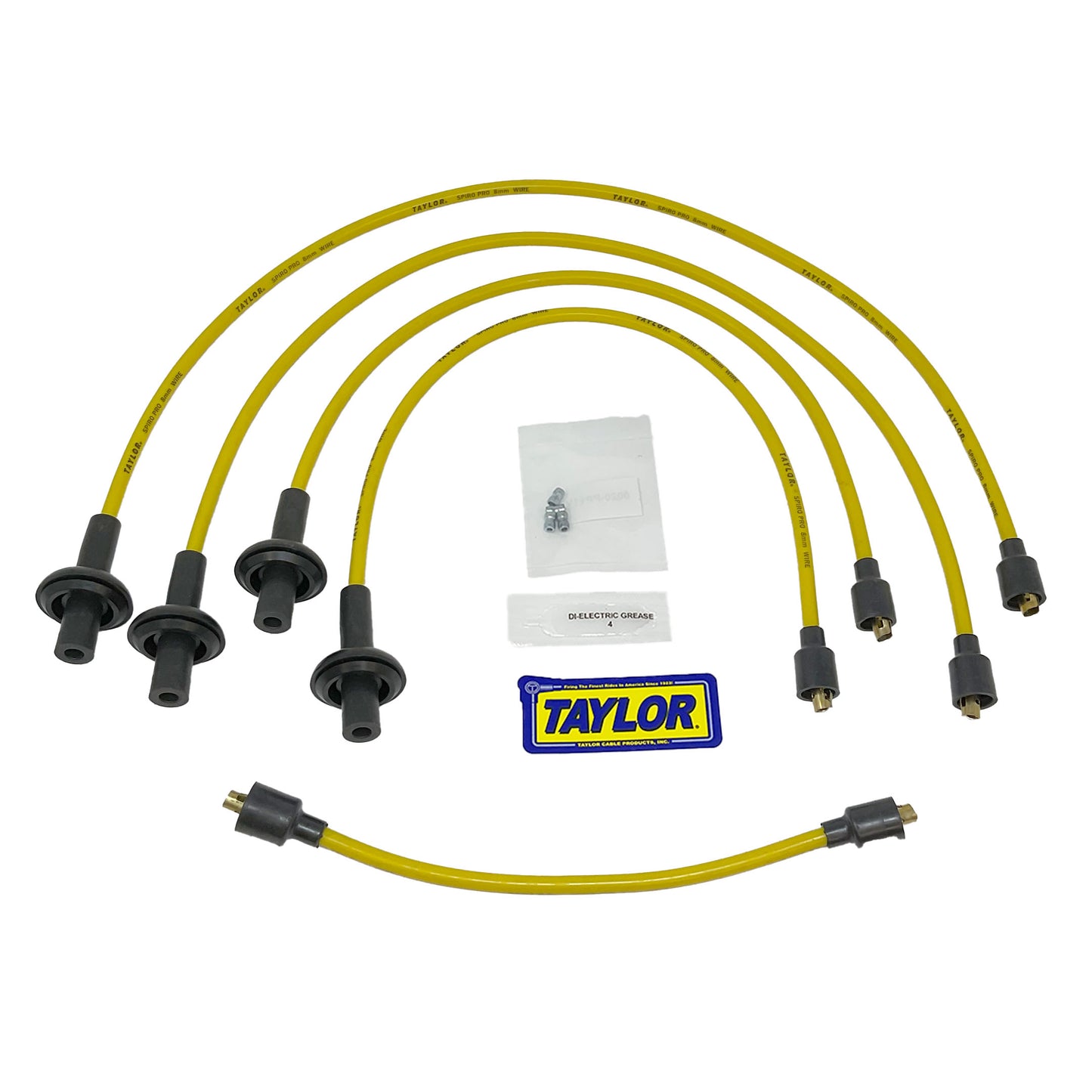 Taylor Cable 74491 Yellow 8mm Spiro-Pro Spark Plug Wires for Type 1 Beetle