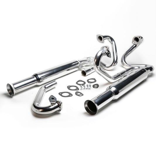 Tri-Mil Bazooka Dual Exhaust w/Flared Tip Ceramic - 04-06-PC