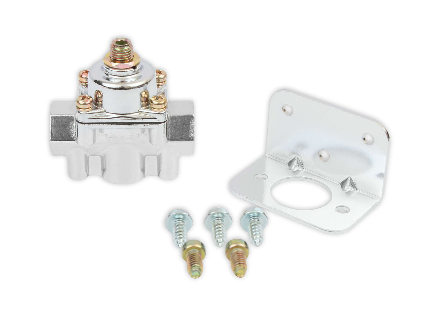 Holley 1-4 PSI Chrome Fuel Pressure Regulator for Carburetors - 12-804