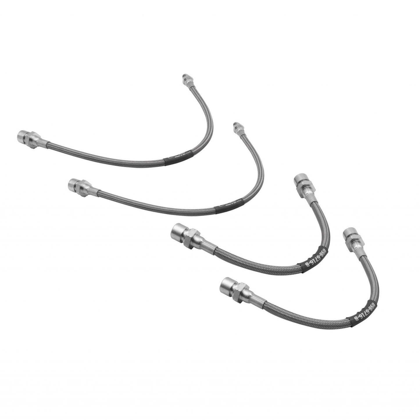 Empi Stainless Steel Brake Hose Kit for 1965-68 VW Beetle - 4 Pieces 00-5586-0