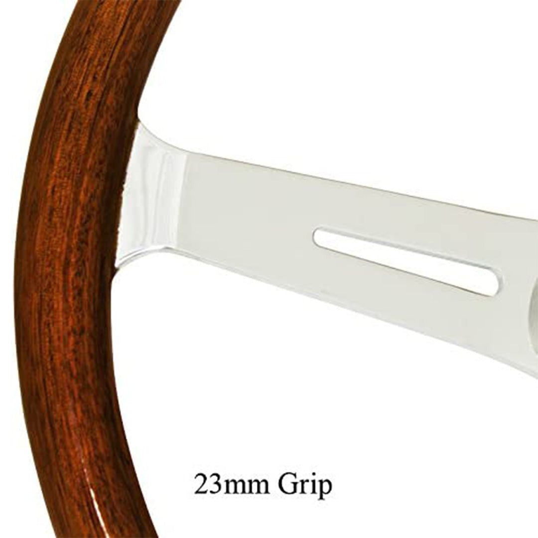 Empi 15 Inch 23mm Wood Grip Steering Wheel Kit for 60-74 Beetle 49-67 Bus - 79-4022-0