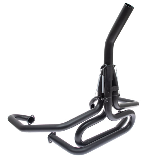 Tri-Mil 1-1/2in Black Ceramic Steel Bobcat Exhaust w/Straight Stinger - 3101BKC