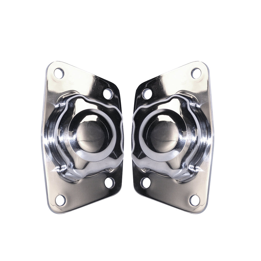 Empi Stainless Swing Axle Torsion Spring Plate Caps - Pair - 17-2696-0