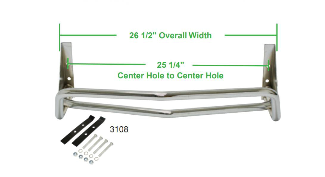 Empi Tub Buggy Style Front Chrome Bumper for King Pin Beams - 3108