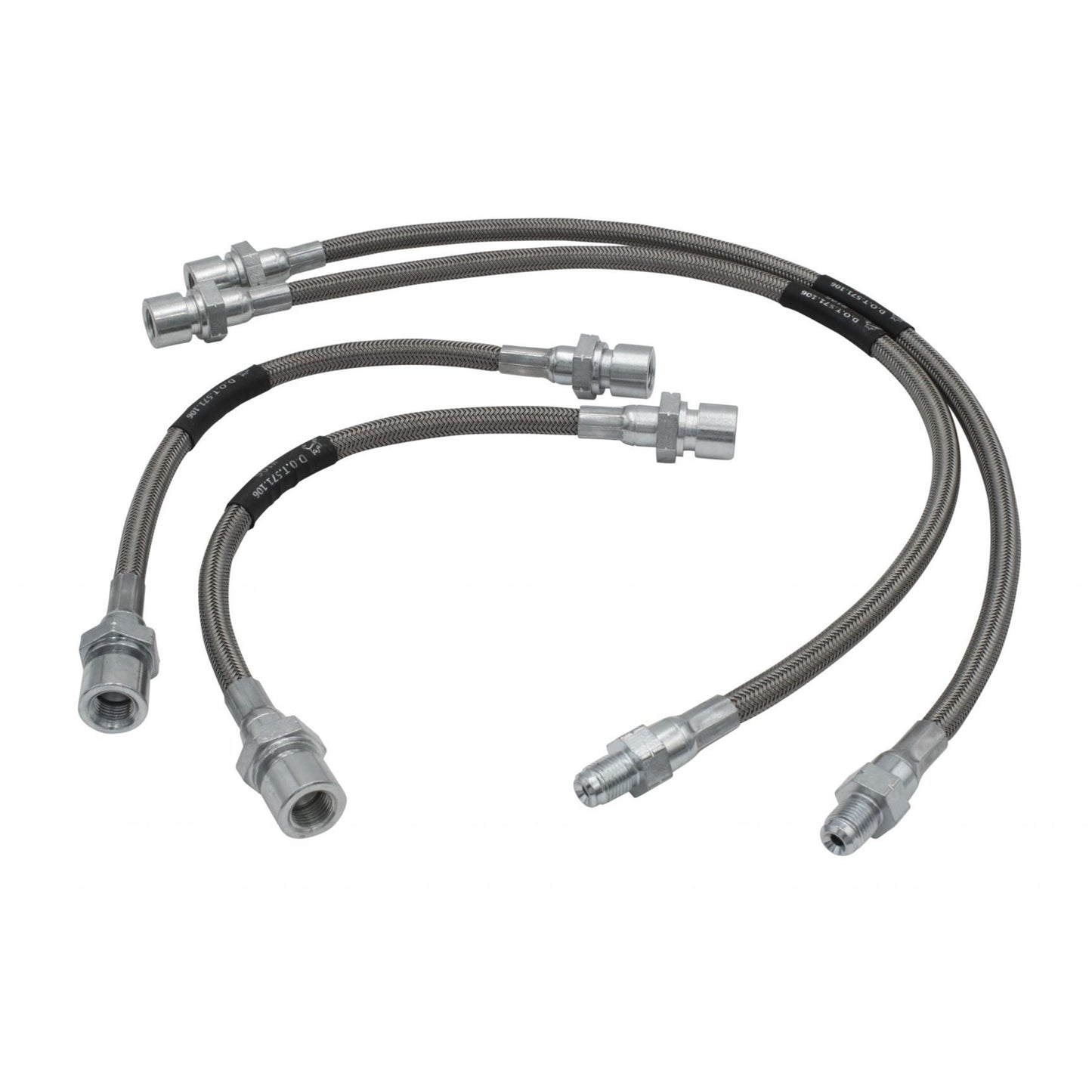 Empi Stainless Steel Brake Hose Kit for 1958-64 VW Beetle - 4 Pieces 00-5585-0