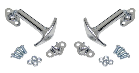 Empi Chrome Hood Latch Hold Downs - Pair - 3011
