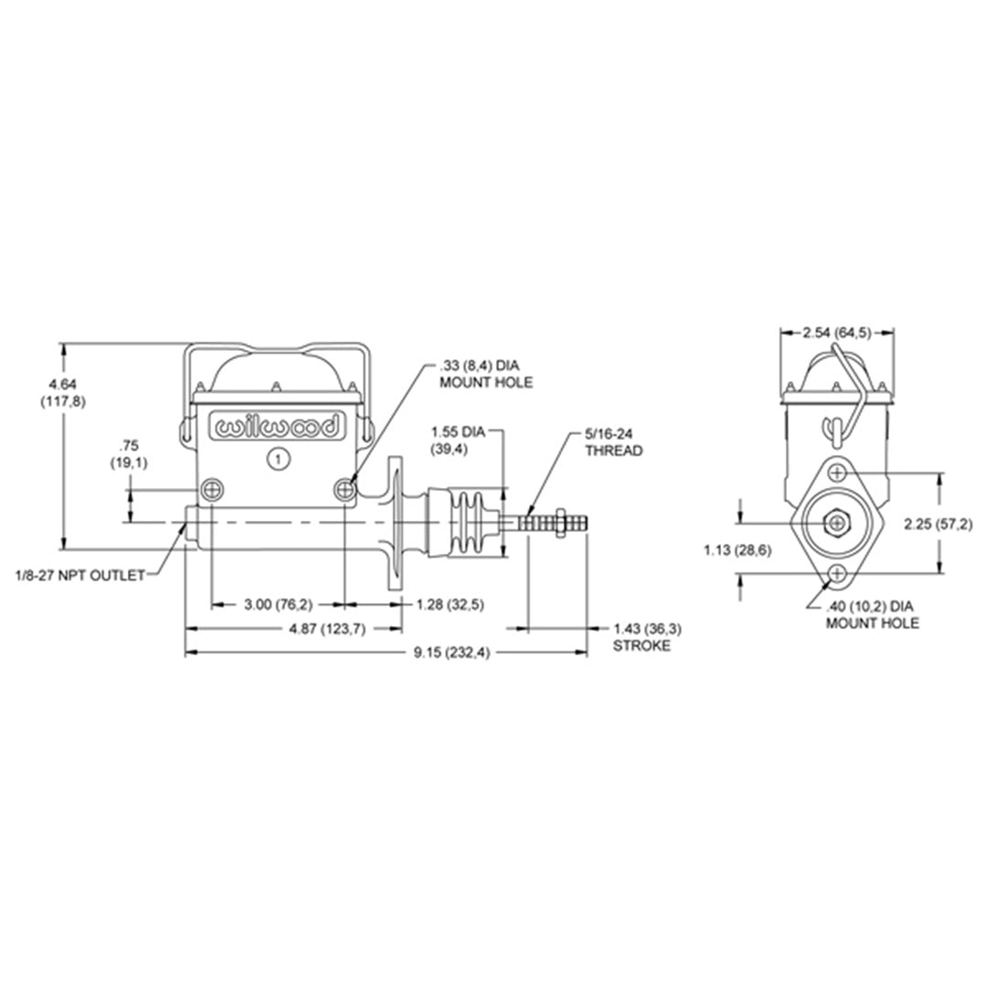 Wilwood 3/4 Inch Master Cylinder Square Reservoir - 260-6764