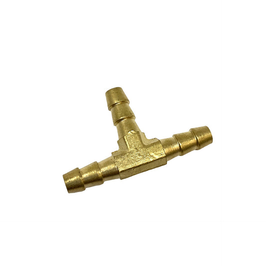 Fuel Tee 1/4 Inch Brass Barbed 3 Way Fitting - Each 434402-1