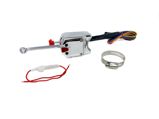 Universal Chrome Turn Signal Switch 12v with Flasher - Metal Body - 16-2101