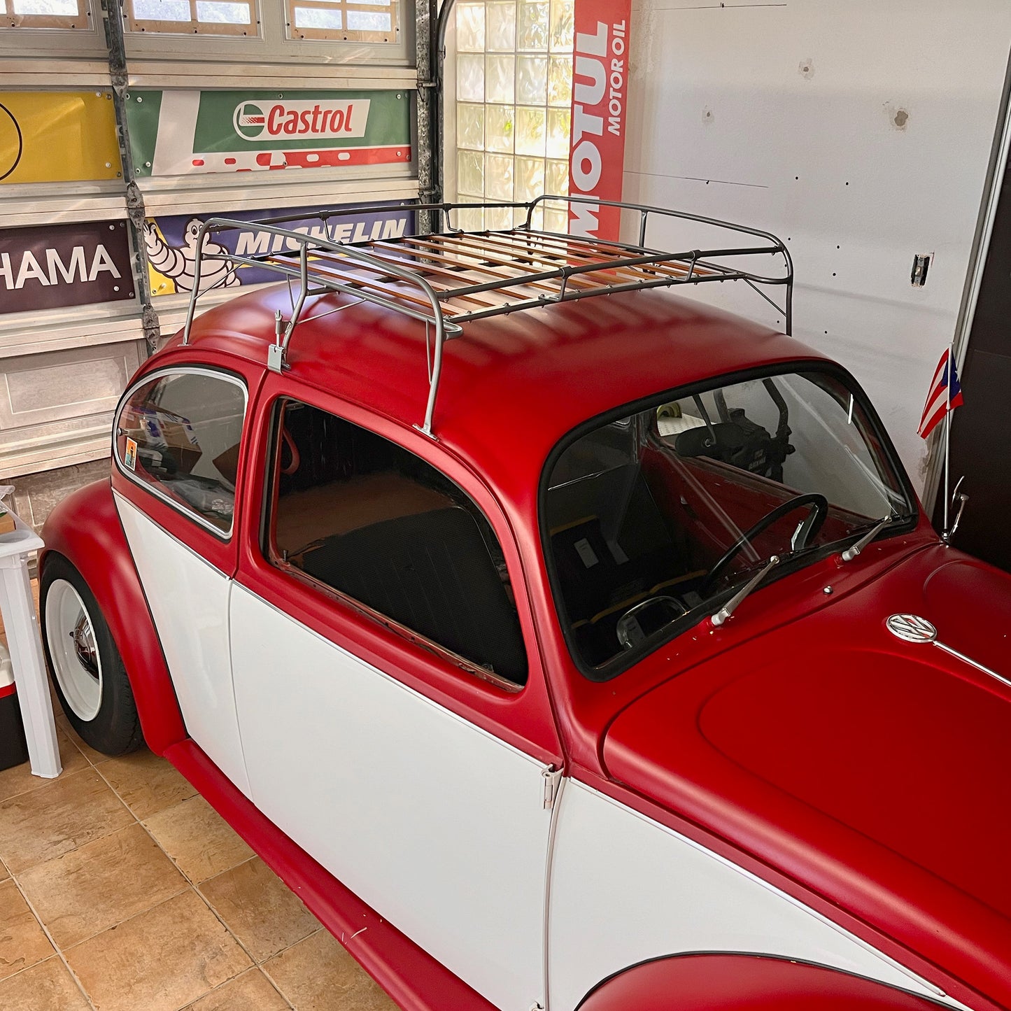 Roof Rack Silver with Wood Slats for 49-79 Beetle 15-2012-0 031T1R1