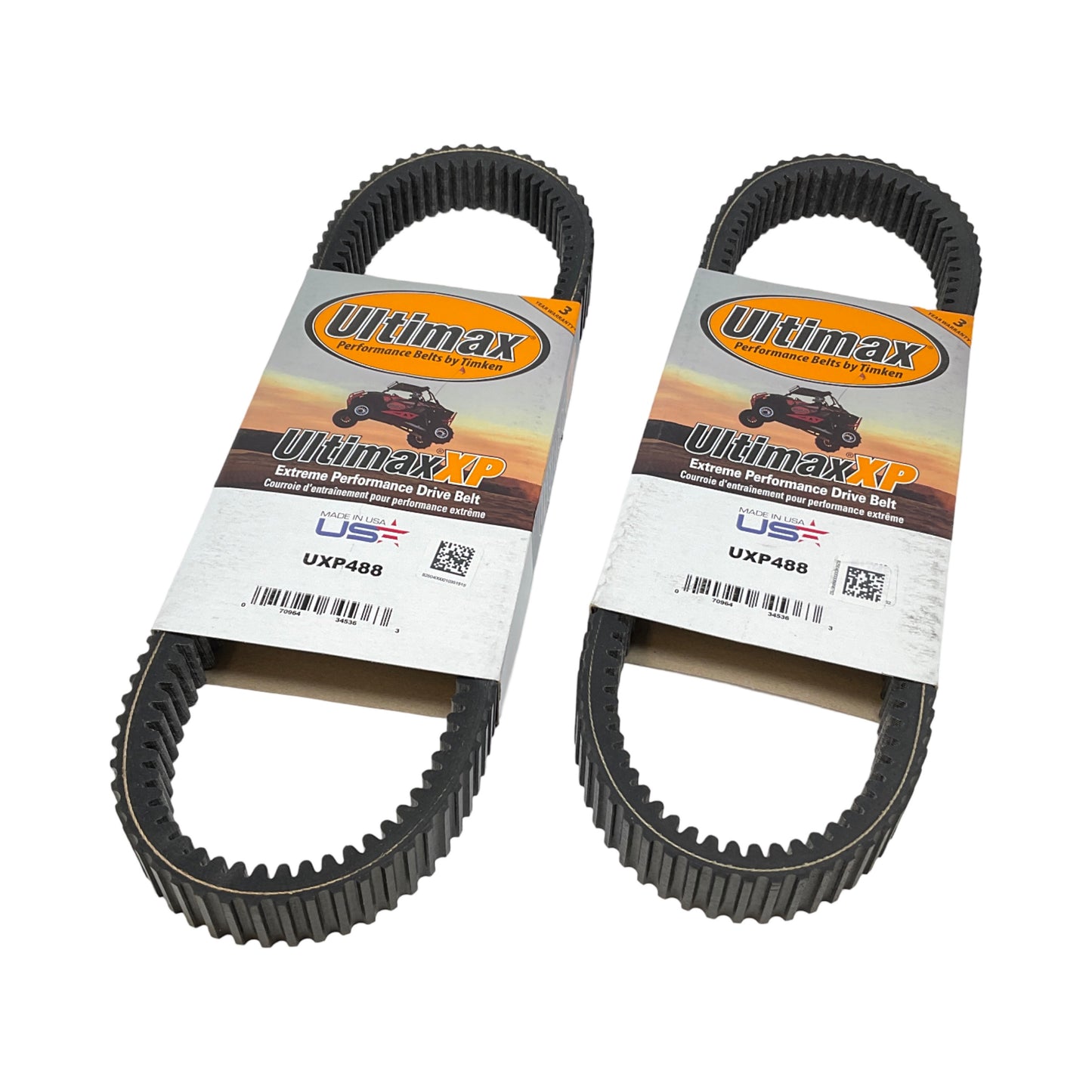 2 Pack of Drive belts for Can-Am Fits 2017-2024 Maverick X3/X3 MAX Timken UXP-488