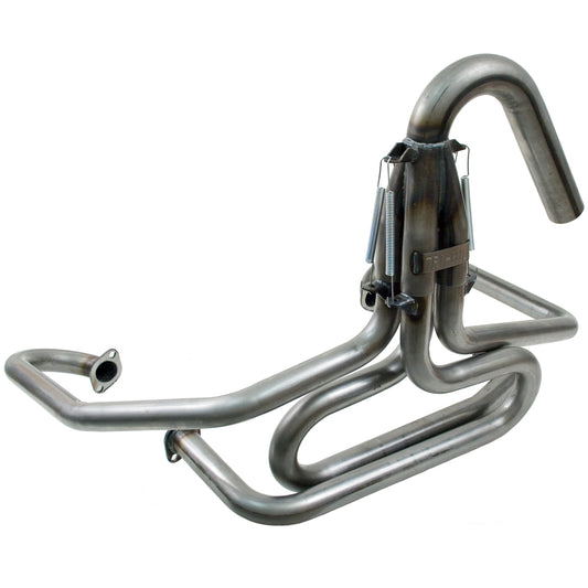 Tri-Mil 1-5/8in Raw Steel Bobcat Exhaust w/U-Bend Collector - 3103WUBR