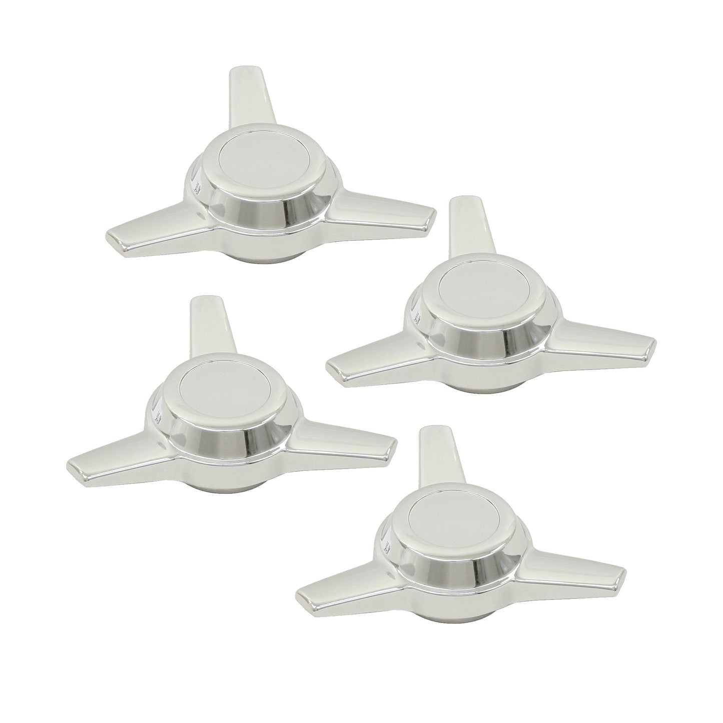Empi 3 Spoke Chrome Knock Off Center Caps - Set of 4 - 9621
