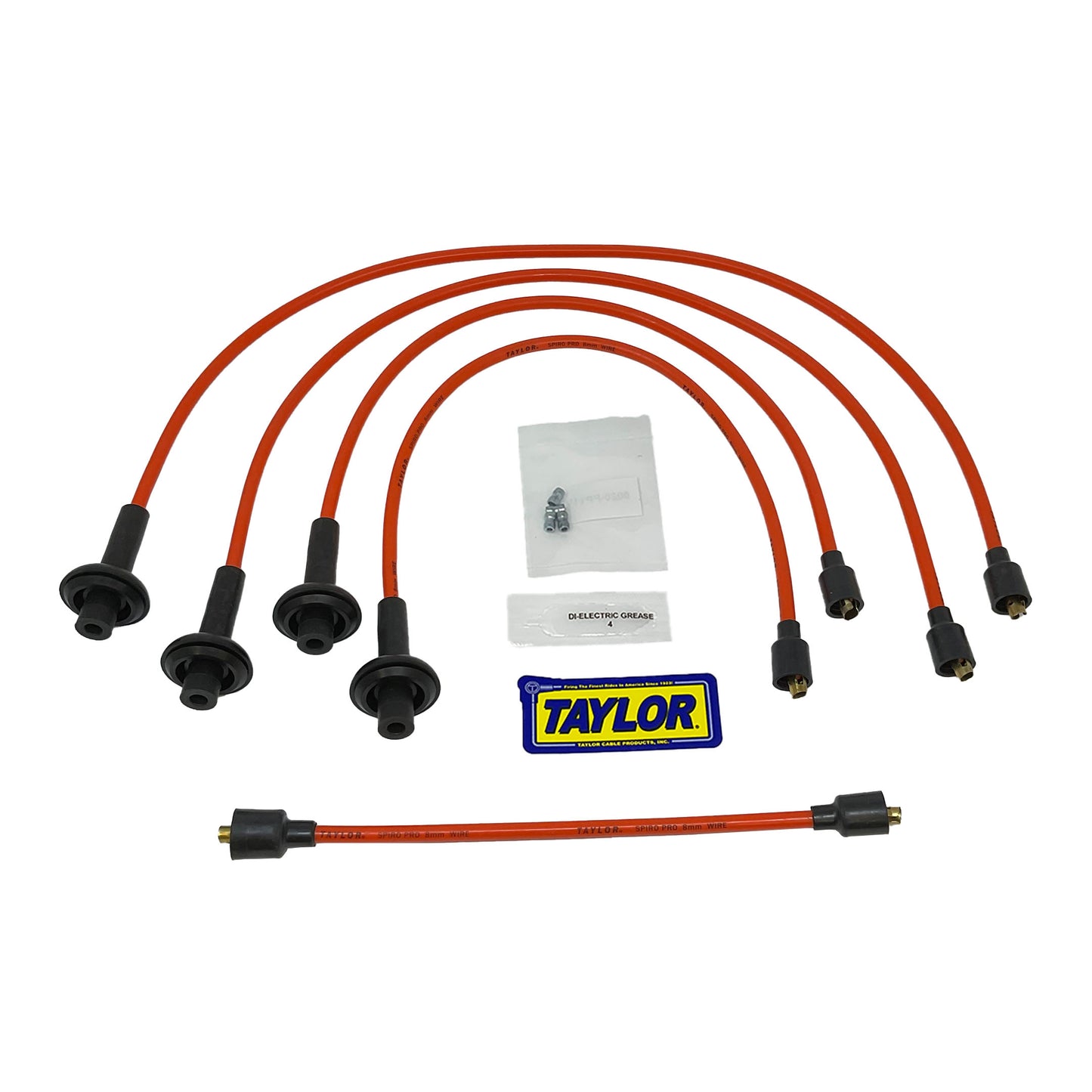Taylor Cable 74391 Orange 8mm Spiro-Pro Spark Plug Wires for Type 1 Beetle