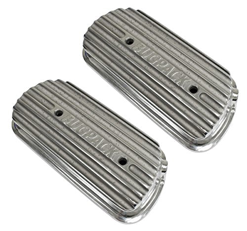 BugPack Logo Aluminum Valve Covers for VW Type 1 - Pair - B4-5020