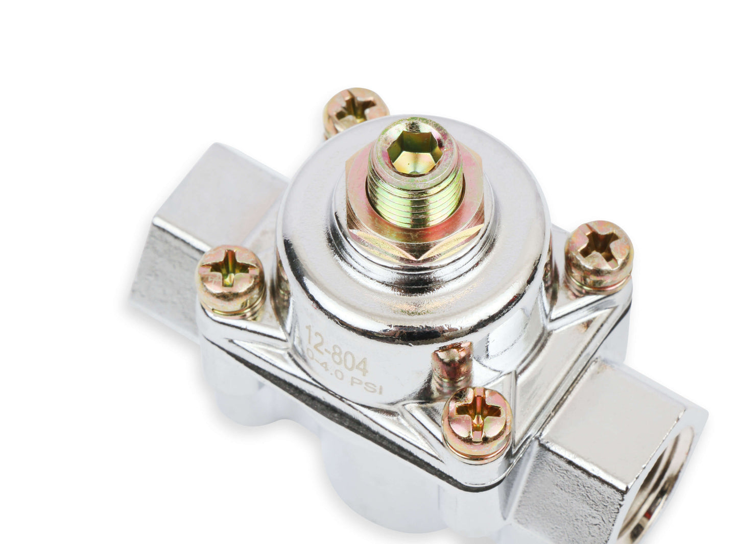 Holley 1-4 PSI Chrome Fuel Pressure Regulator for Carburetors - 12-804