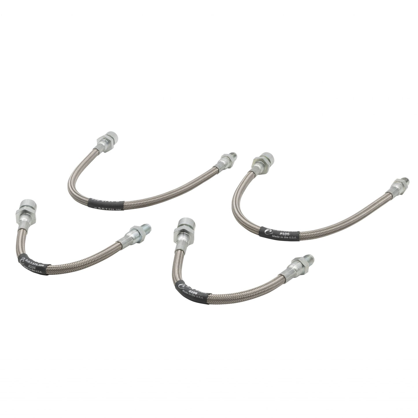 Empi Stainless Steel Brake Hose Kit for 1969-79 VW Beetle - 4 Piece 00-5587-0