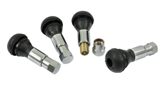 Empi Chrome Valve Stems with Hex Cap - Set of 4 - 9710