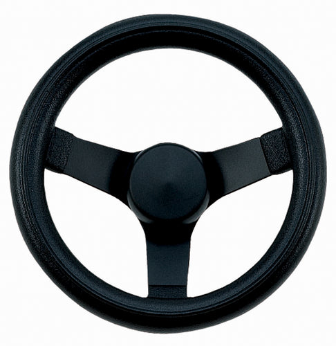 Empi Black 3 Spoke Steering Wheel 10-1/4 Inch Dia 2-1/2 Inch Dish - 79-4052