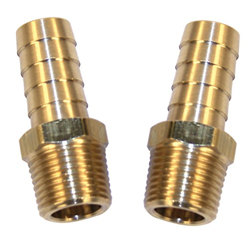 Empi 3/8 Inch NPT Male to 1/2 Inch Hose Barb Fittings - Pair - 9212