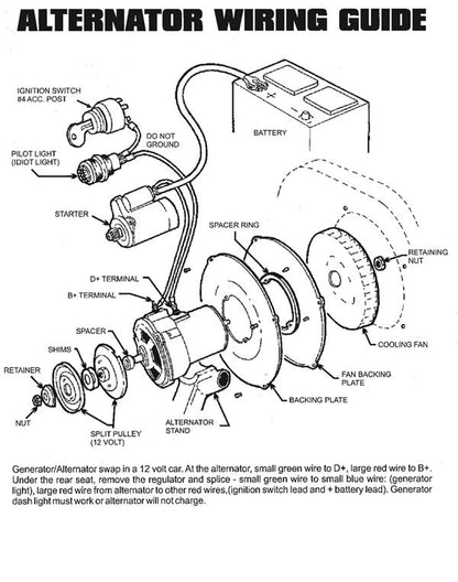 DBW Alternator Conversion Kit for 1960-79 Beetle Ghia 12 Volt 60 Amp