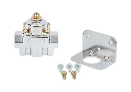 Holley 4.5-9 PSI Chrome Fuel Pressure Regulator for Carburetors - 12-803