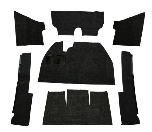 Empi Black 7-Piece Carpet Kit No Footrest for 1971-72 Super Beetle 00-3918-0