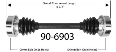 Empi 18-3/4 Inch Type 2 Complete Axle for 68-79 VW Bus - Each - 90-6903-C