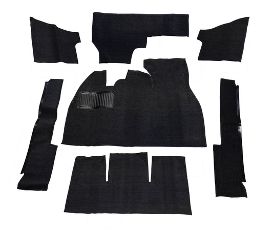 Empi Black 7-Piece Carpet Kit w/Footrest for 1971-72 Super Beetle 00-3917-0