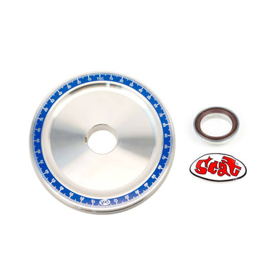 Scat Blue Billet Aluminum Degree Crank Pulley w/Sand Seal - 80347B