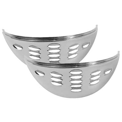 Empi Chrome Louvered Headlight Eyebrows for 7 Inch Round Lights - Pair - 6451