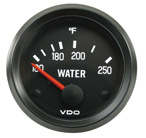 VDO 2-1/16in Black 250 Degree Water Temperature Gauge - V3-1003-9