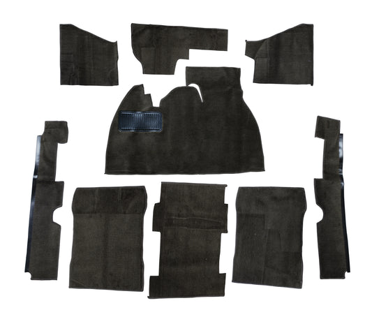 Empi Black 9pc Carpet Kit w/Footrest for 1973-77 Super Beetle Sedan 00-3919-0