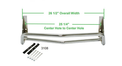 Empi Tub Buggy Style Front Chrome Bumper for King Pin Beams - 3108