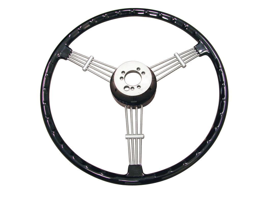 Empi Black Banjo Style Vintage Steering Wheel 15-1/2in - 79-4059-0