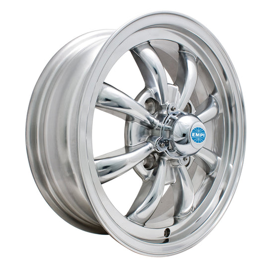 Empi Chrome 8-Spoke GT Wheel 4x130mm 60-Degree 15x5.5 Inch - Each - 00-9684-0