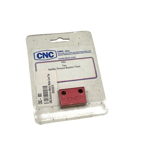 CNC 883 Aluminum Metric Brake Line Tee 10mm-1.0 Metric Bubble Flare