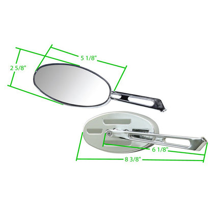 Billet Oval Mirror for Sand Rail or Buggy - Right or Left - AC857825