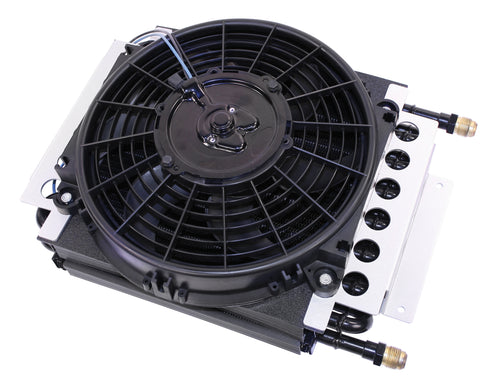 Empi 16 Pass Oil Cooler with Electric Fan with -8AN Threads - 9290