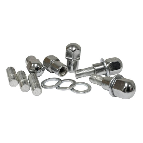 Empi Chrome Mag Wheel Stud and Nut Kit - 12mm to 1/2in-20 - 4 Pack - 9510