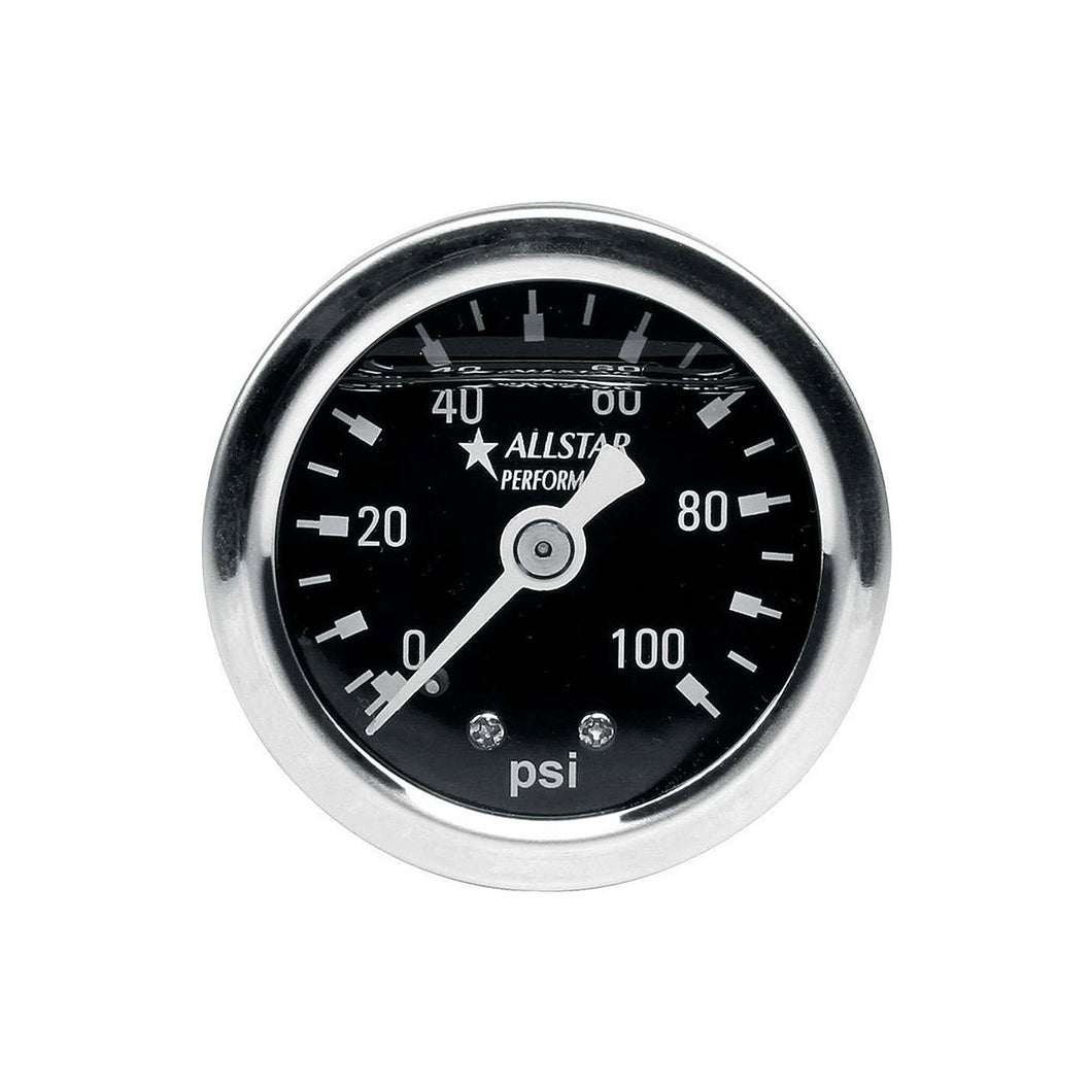 Allstar 1-1/2 Inch 0-100 PSI Liquid Filled Oil Pressure Gauge ALL-80206