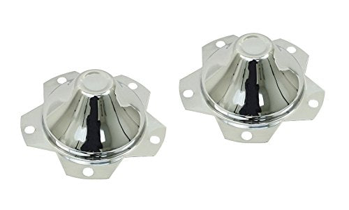 Empi Chrome 5x205 Wide 5 Center Cap PAIR for Beetle Ghia Thing 00-9623-0