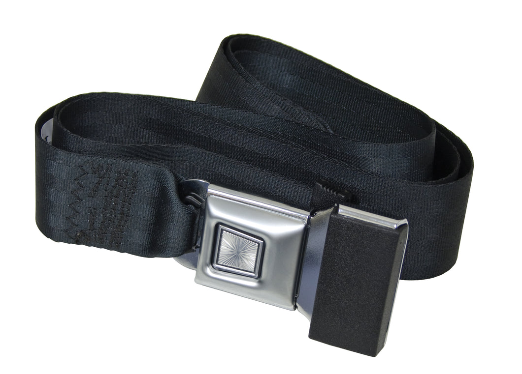 Empi 72 Inch Black Push Button Seat Belt with Mounting Hardware - 3844