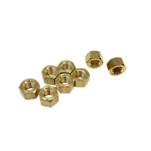Brass Intake or Exhaust Nuts M8-1.25 x13mm OD Set of 8 - 436051