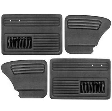 Empi 4 Piece Black Door Panels with Pocket for 58-64 VW Beetle Sedans - 4852