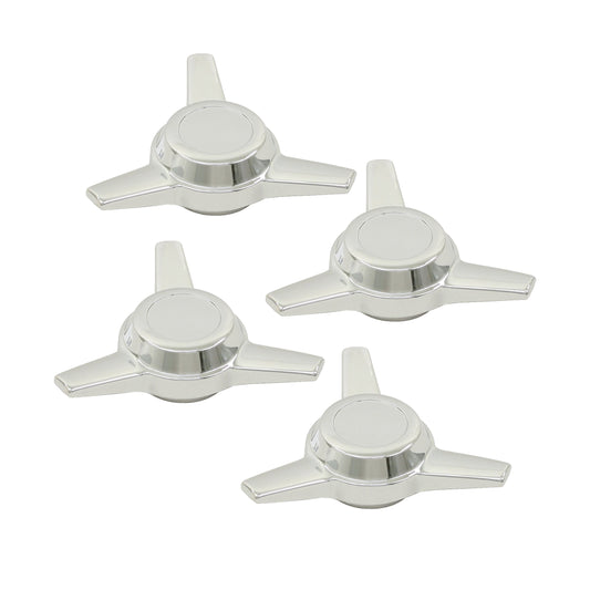 Empi 3 Spoke Chrome Knock Off Center Caps - Set of 4 - 9621