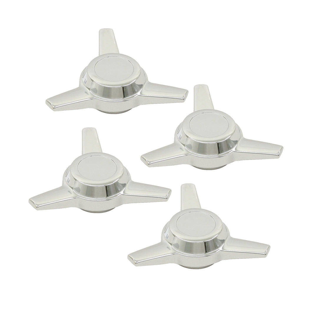 Empi 3 Spoke Chrome Knock Off Center Caps - Set of 4 - 9621